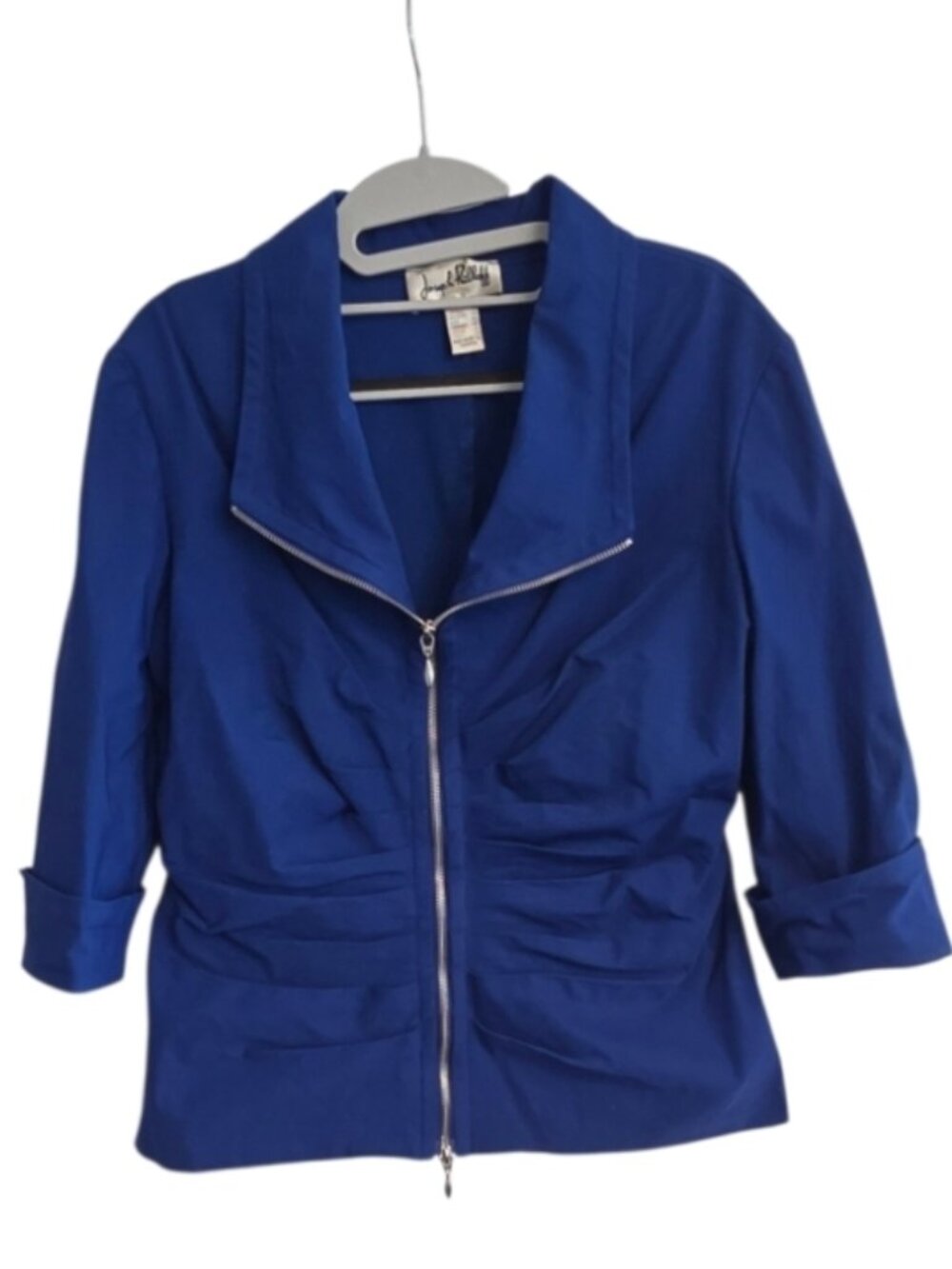 Joseph Ribkoff Blazer Vintage Zip Front Ruched Zipped Jacket Top Y2K Artsy Rare